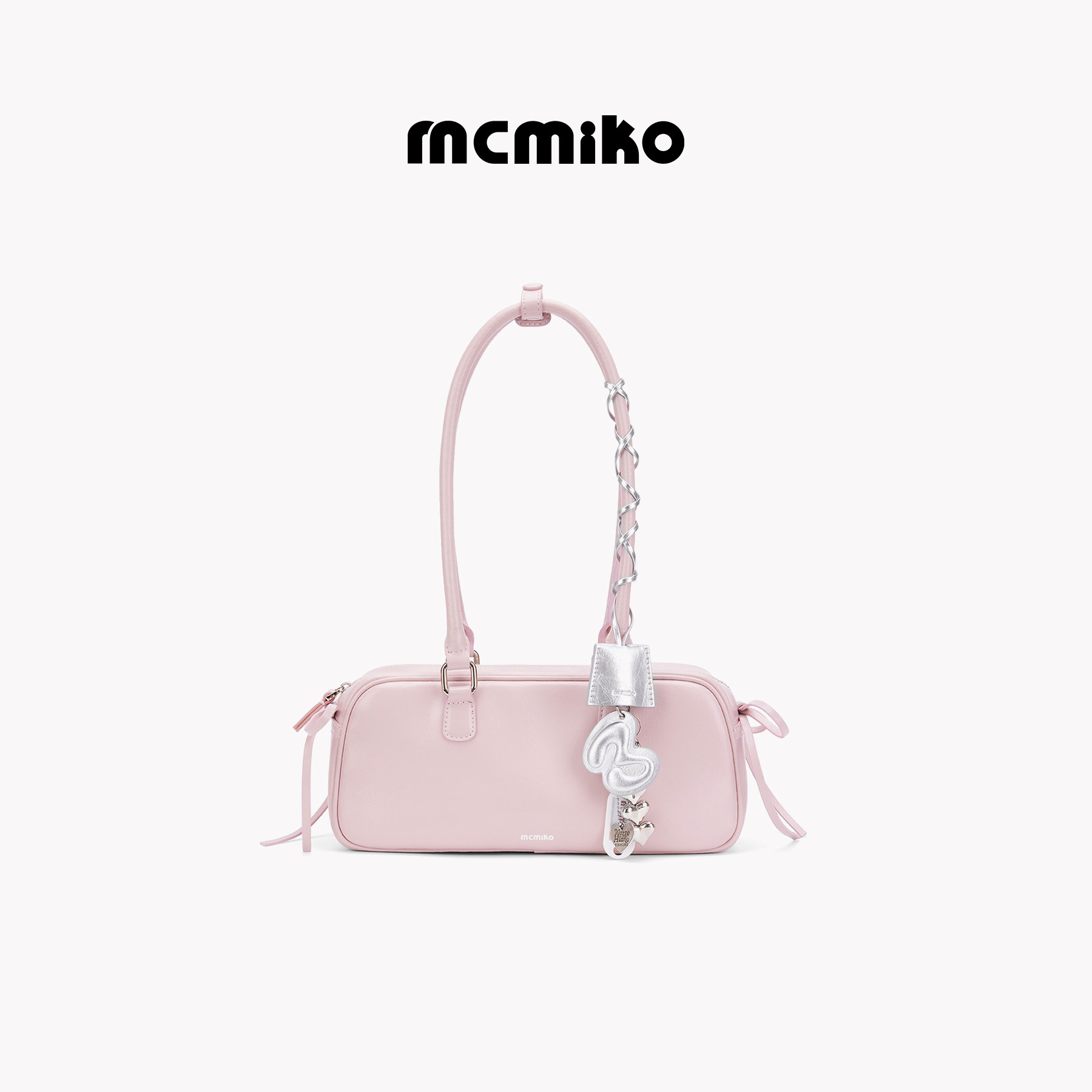 Mcmiko Butterfly Baguette Bag, Pink Leather, Women's Original Style Shoulder Handbag for Commuter Use