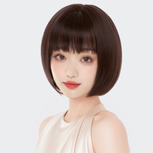 Wig women's short hair, real hair, all human hair, middle-aged and elderly mothers' full head set, wave head, age reducing wig set for women