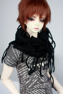 taobao agent 3分/17/大叔BJD.SD娃衣搭配用凌乱~黑色垂垂爪爪抽丝の围巾(布)