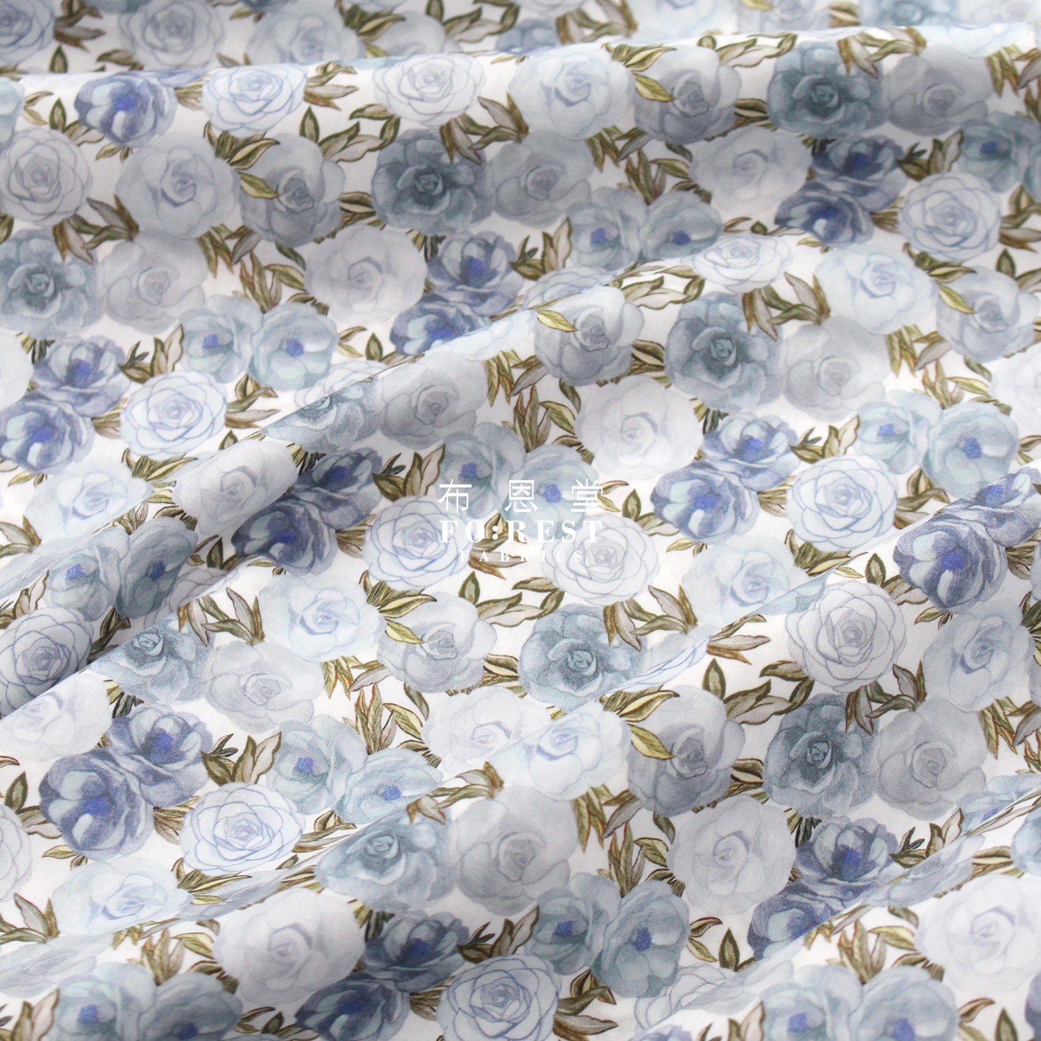Длинноволокнистая хлопчатобумажная ткань Tana lawn Covent Garden Rose Liberty British blue Limited