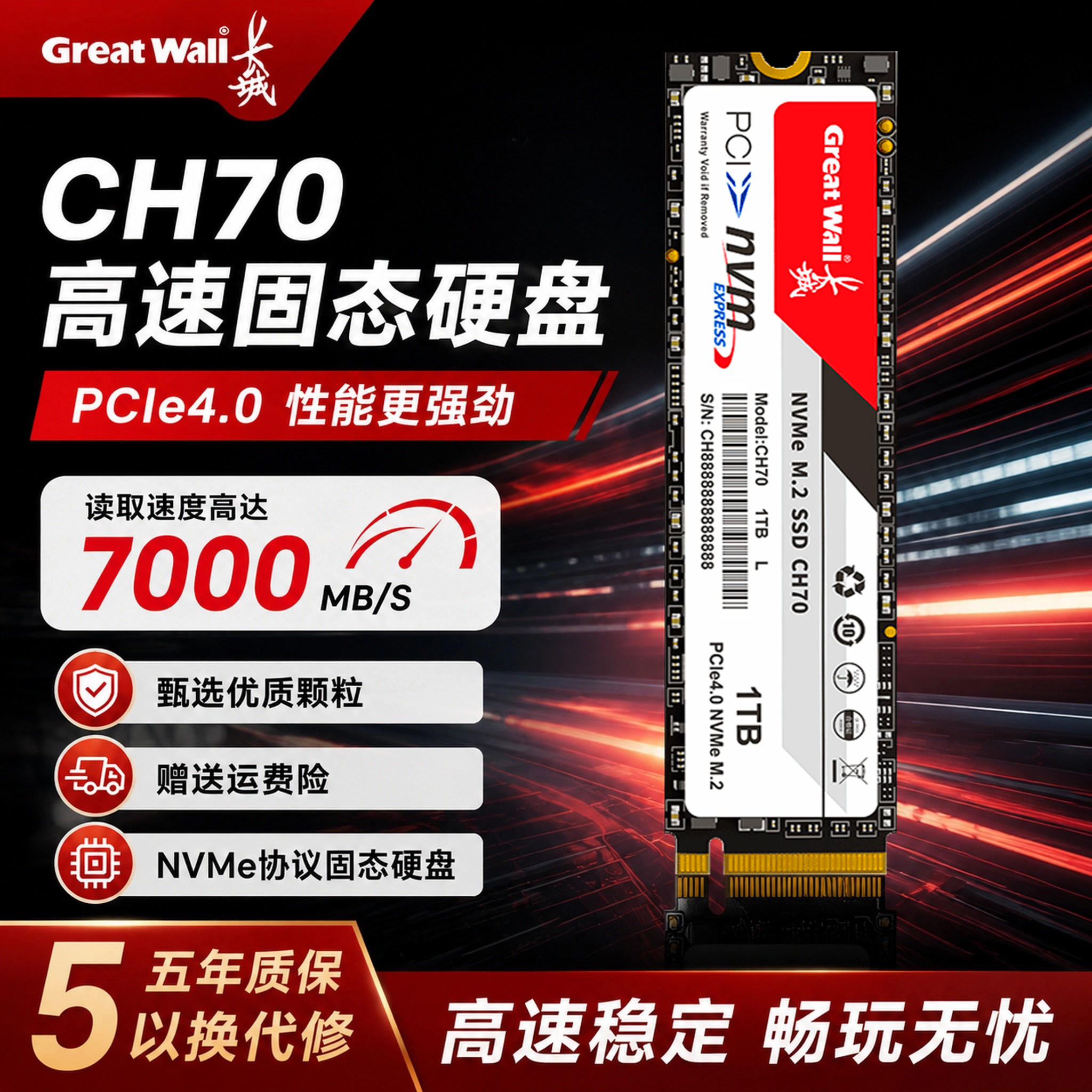 Твердотельный накопитель Great Wall GW7000 m2 PCIe4 для настольного компьютера ноутбук с объемом памяти 1 ТБ/2 ТБ/4 ТБ