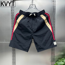 Trendy men's casual shorts, summer thin quick drying 5-point pants, men's internet infrared wearing 5-point shorts, beach pants