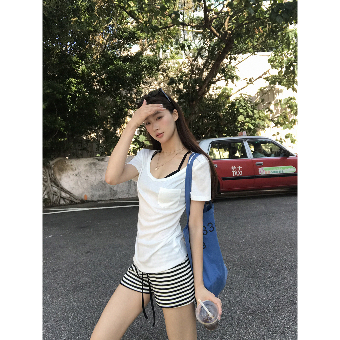Women's hot pants, summer style, 2026 new look, casual American low-waisted, sexy striped design, super cute!