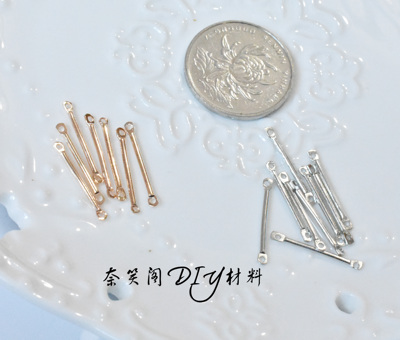 taobao agent 双孔圆连接棒DIY手工耳环简约极简耳环配件满包邮