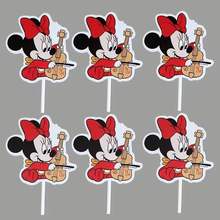 Red and black themed Mickey Minnie plugin birthday centenary baby banquet dessert table party Mickey Mouse cake decoration