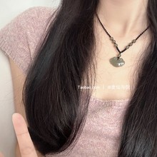 Hotan Jade Safety Lock Colorless Necklace Gift