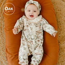 Oak newborn baby jumpsuit baby spring clothing full moon clothing long sleeved hundred day monk clothing autumn newborn climbing clothing