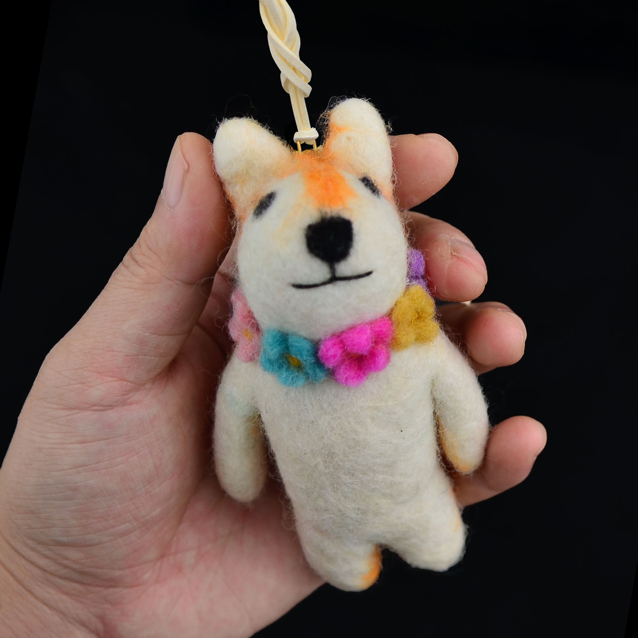 Милая гирлянда, маленькая сумка Шиба-ину, подвеска из шерстяного войлока, украшение автомобиля, кукла, подвеска для куклы, подарки для пары мужчин и женщин