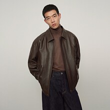 SINBOS imported vegetable tanned sheepskin jacket, men's leather jacket, spring and autumn new Maillard retro jacket trend