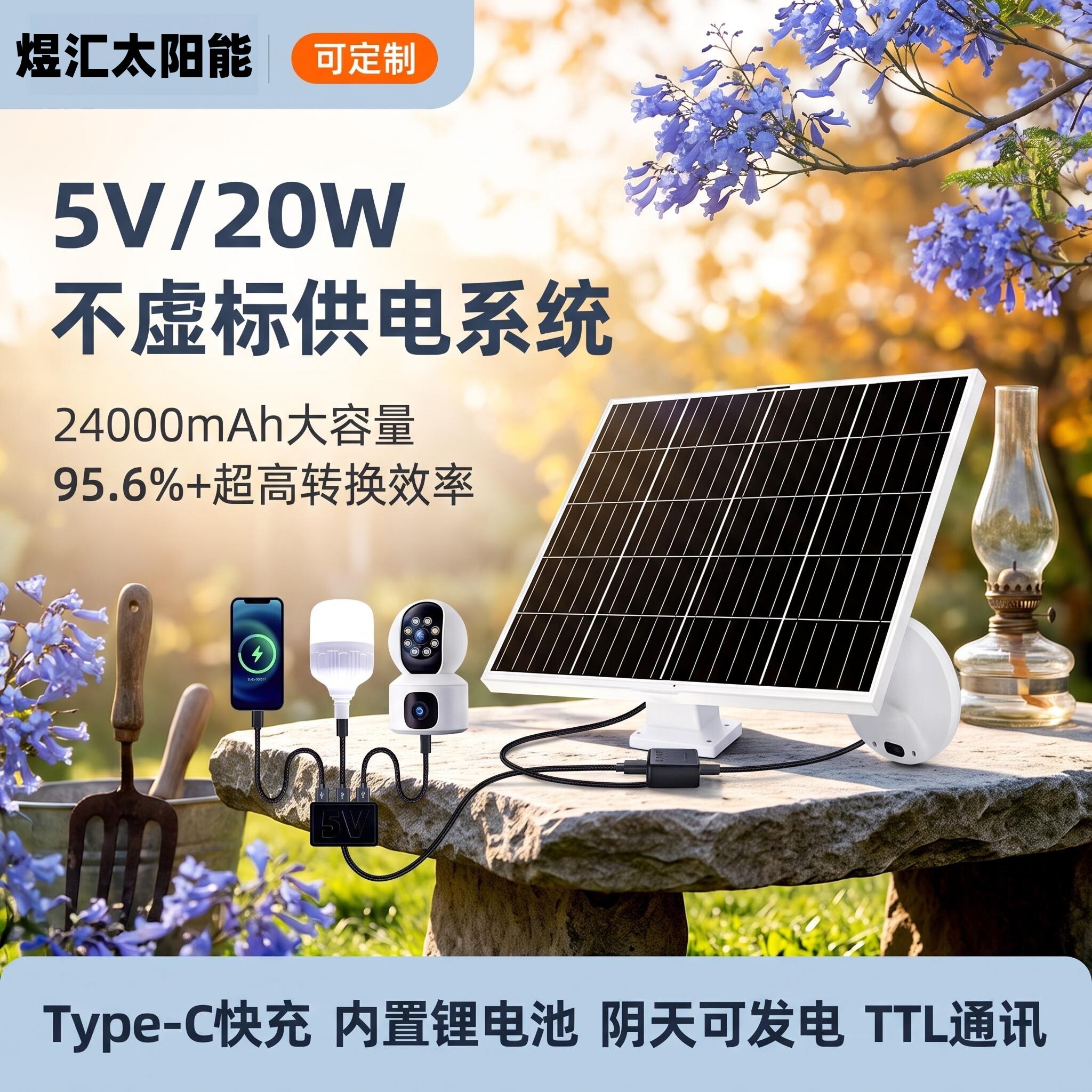 Солнечная панель 20W10W5V12V время автономной работы наружный мониторинг освещения зарядка мобильного телефона источник питания