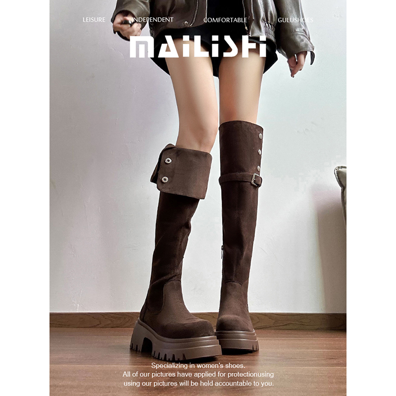 Поклонники раскупили женские сапоги выше колена - новинка 2024 года на толстой подошве и бархатные рыцарские сапоги на высоком каблуке