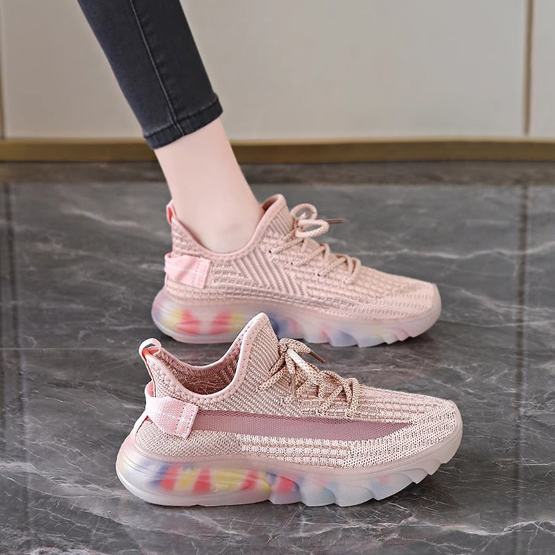 Женская обувь, новинка 2026 года, летняя обувь с дышащей сеткой, амортизирующая обувь для бега, фитнеса, кокосовая обувь, малый размер 34, легкая спортивная обувь