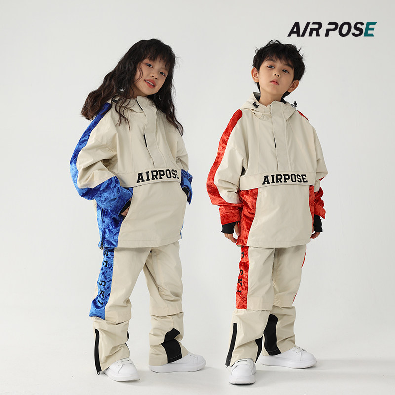 airpose/ новый детский лыжный костюм в стиле хип-хоп, детский лыжный костюм, одноплатный, двухплатный, теплый и водонепроницаемый костюм