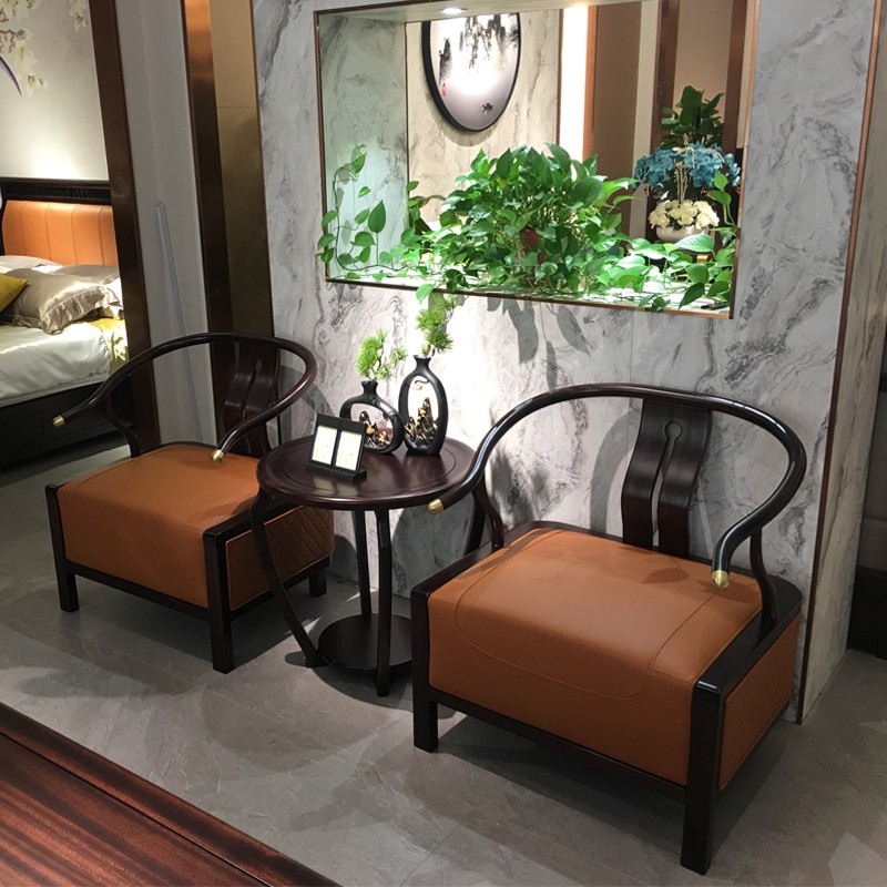 Дизайнерская мебель по индивидуальному заказу, новый балкон из массива дерева в китайском стиле, небольшой стол и стул, диван-кресло, современное кресло для отдыха в стиле дзен, набор из трех предметов