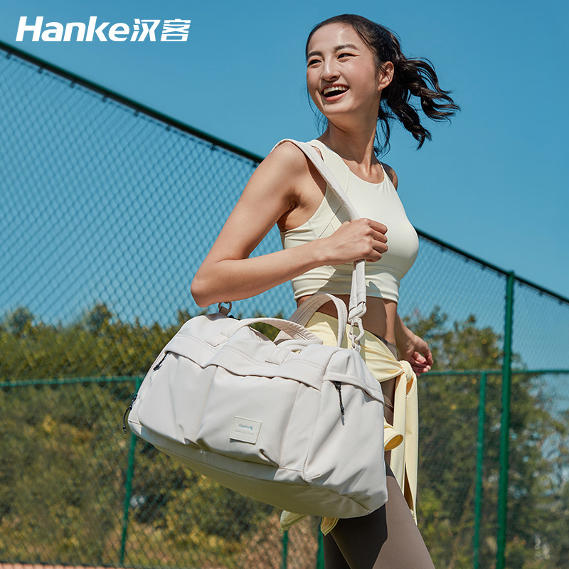 Мужская спортивная сумка для фитнеса Hanke, женская водонепроницаемая дорожная сумка для багажа большой емкости, портативная легкая сумка для путешествий на короткие расстояния