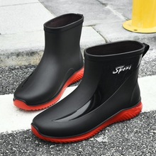 Rain shoes, men's rubber shoes, anti slip and wear-resistant, outdoor water shoes, kitchen water boots, kitchen water boots, chef's work simple waterproof shoes, men's rain boots