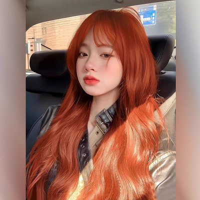 taobao agent 橘色假发lolita长卷发脏橘色大波浪橙色全头套女lolita洛丽塔y2k