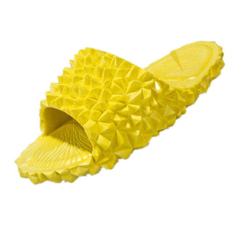Vietnamese durian-themed rubber slippers, unisex, trendy sandals, fun and stylish, perfect for summer, non-slip, soft-soled, perfect for beach use.