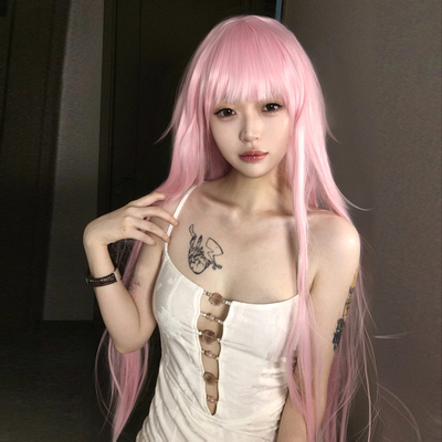 taobao agent 幸福小鱼苗超长假发粉色森系写真长直发女团JK港风整顶全头套假发