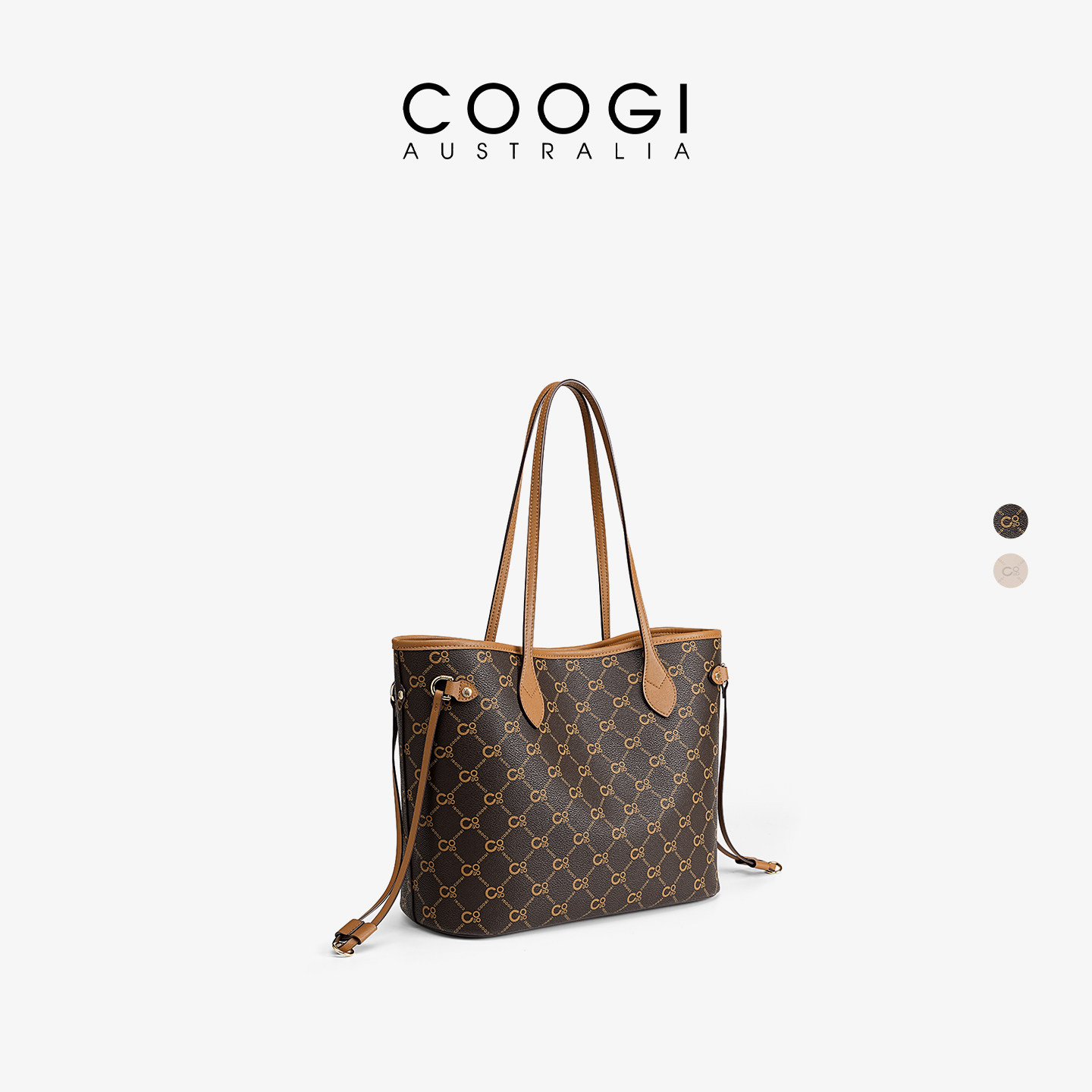 Сумка COOGI, женская новинка 2025 года, пригородная сумка-тоут большой емкости, сумка через плечо, европейская и американская модная портативная сумка для подмышек