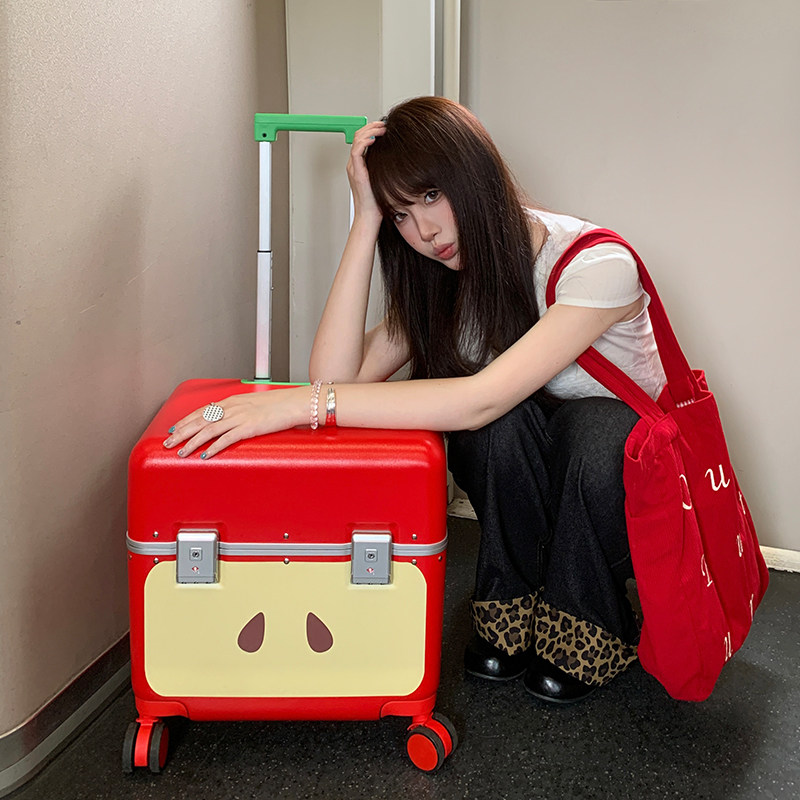 Apple Comic-con sitting box makeup girl cos коробка для хранения 20-дюймового посадочного чемодана с алюминиевой рамой, маленькая тележка для женщин