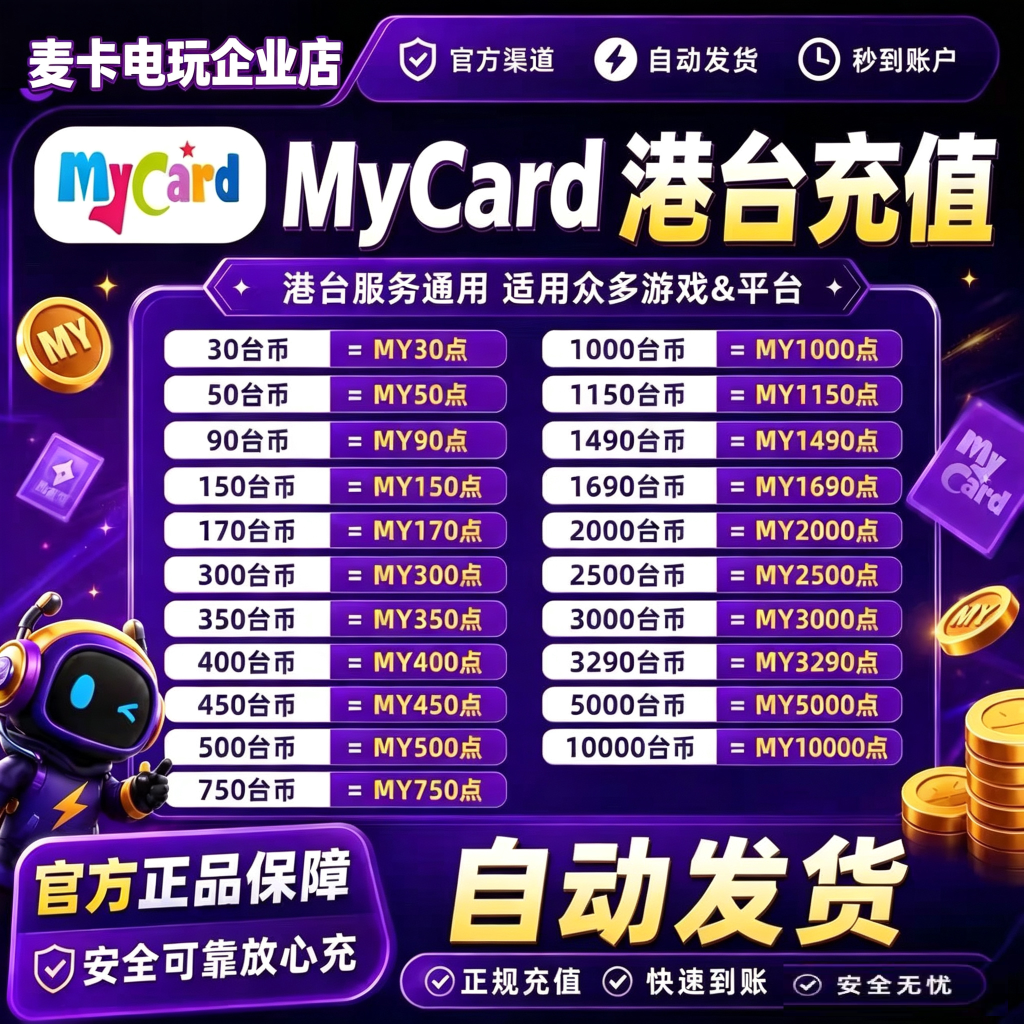 Карта Mycar Taiwan Point Card 150 300 400 500 1000 3000 10000 секунд выдачи карты