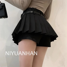 Spicy Girl High Waist Half Skirt Women's Spring 2024 New White Short Skirt Pants pleated skirt versatile slimming A-line skirt internet famous