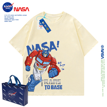 NASA BASE Optimus Prime Trendy Boys T-shirt Short sleeved 2024 New Summer Boys Pure Cotton Top Children's Set