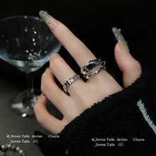 Geometric Cool Wind Ins Crystal Ring Female Minority Design Fashion Personalized High Sense Open Ring Index Finger Decoration