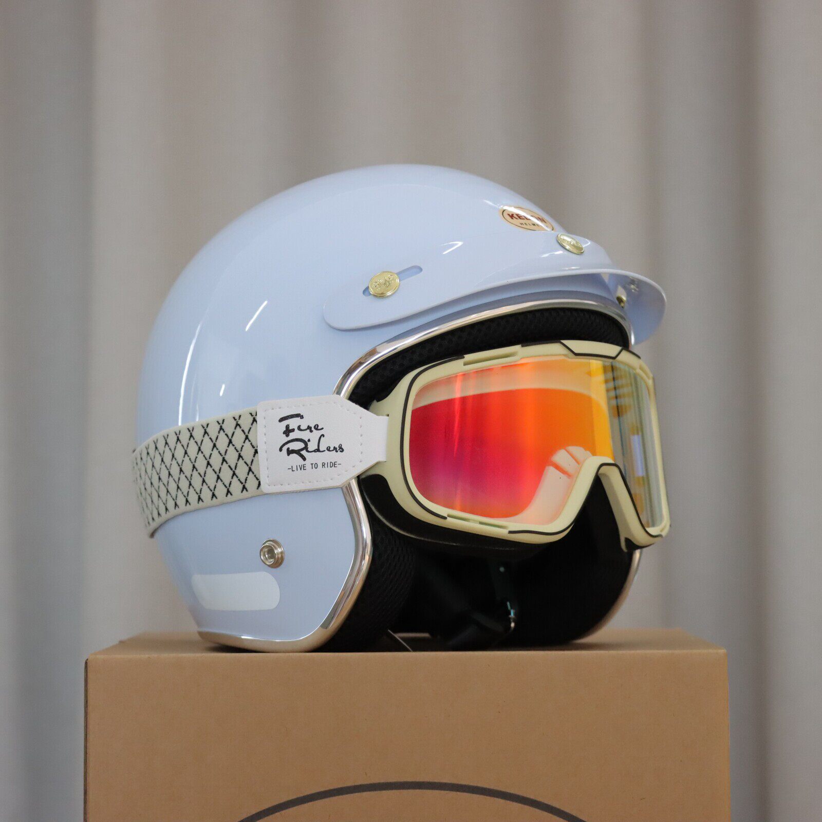 EVO KEDON Retro 3/4 Helmet for Scooters, Motorcycles, Electric Bikes, 3C All-Season Helmet for Men and Women, Half Helmet