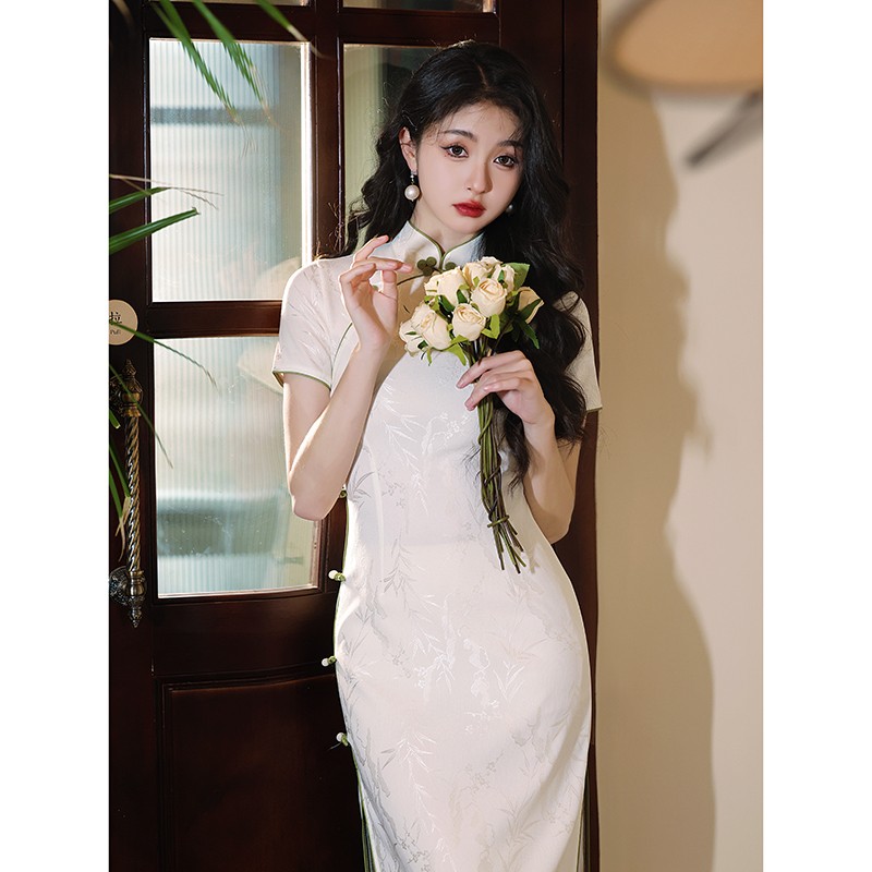 Claudie pasey white cheongsam 2024 новое улучшенное кружевное платье для помолвки с сертификатом регистрации