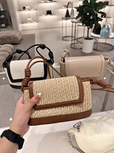 Summer woven straw bag for women's 2024 new beach vacation beach bag with advanced sensory communication and diagonal crossing small square bag