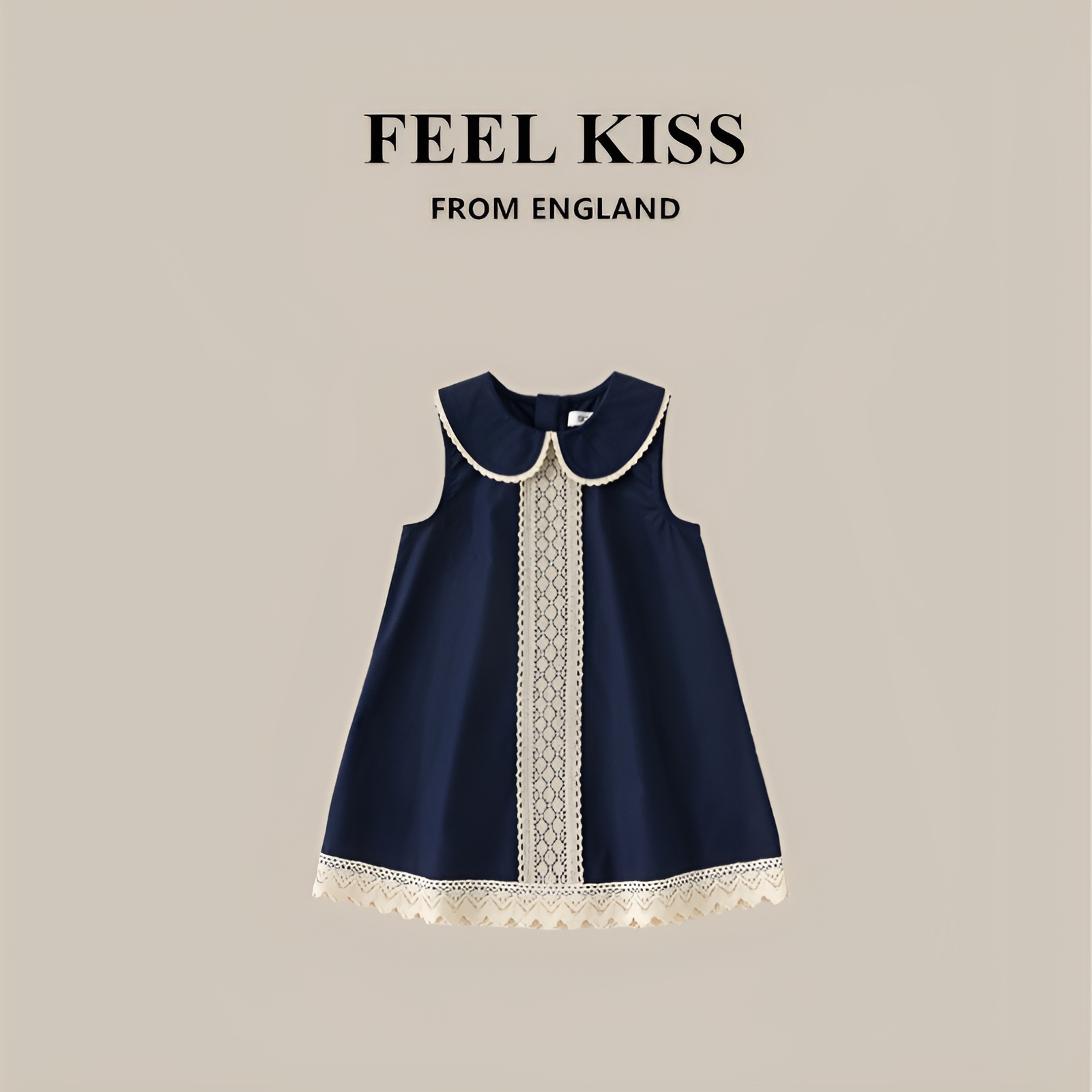 Британское платье для девочек Feelkiss, летнее платье, коллекция 2025 года, детская юбка, платье принцессы для маленьких девочек, детское летнее женское платье