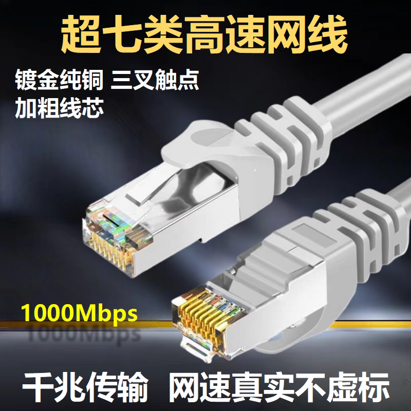 Сетевой кабель CAT7/6/5 10 гигабитный сетевой кабель с металлическим интерфейсом, сетевой кабель с двойным экранированием, подходящий для телевизионной приставки маршрутизатора