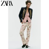 Осенние новинки ZARA2026, женский короткий пиджак Napoleon с длинными рукавами и круглым вырезом, 1255706 422