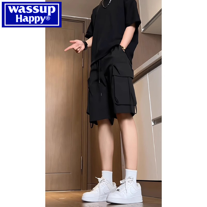 шорты wassup happy tooling, мужская летняя верхняя одежда в тонком сечении, американские свободные повседневные спортивные брюки с пятью точками