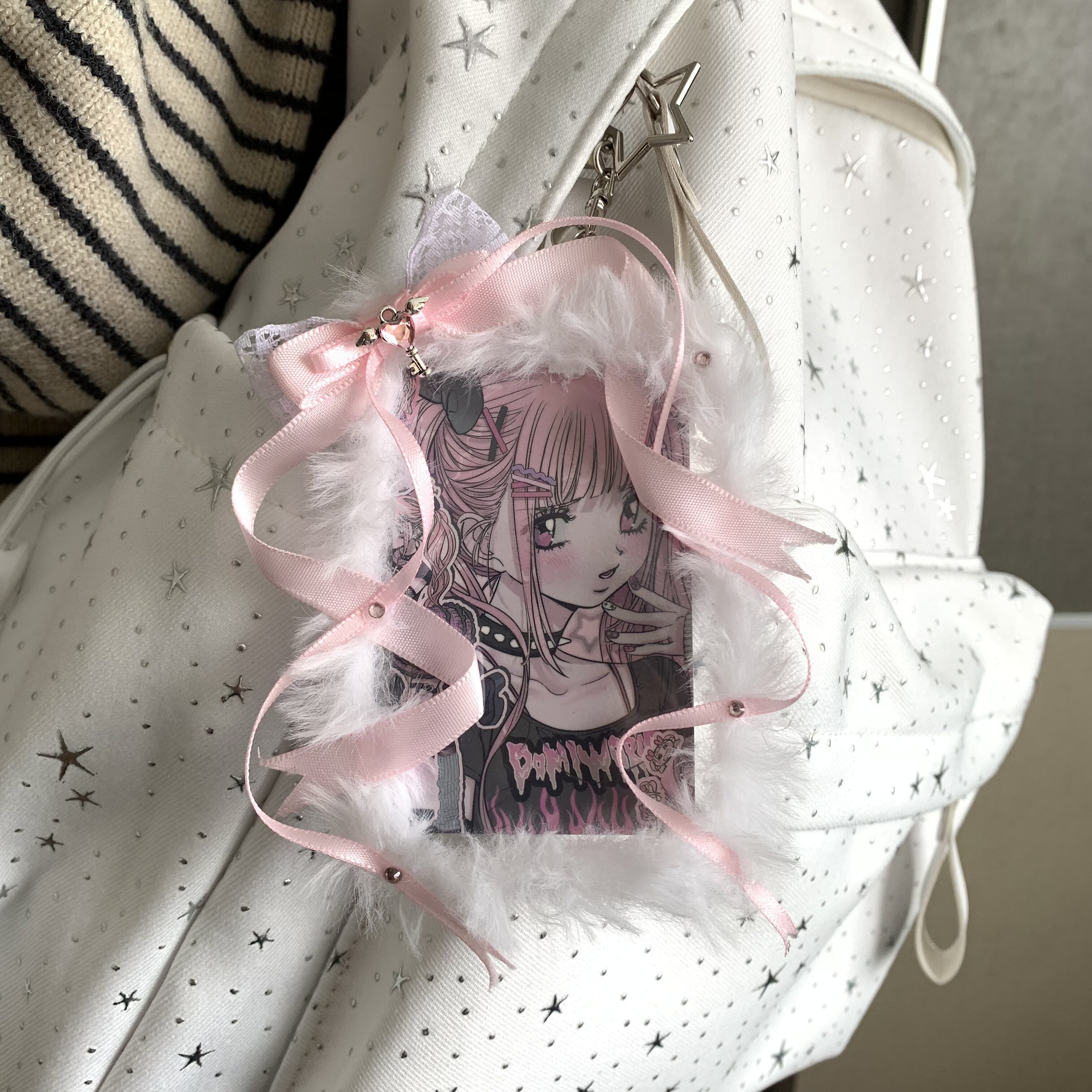 New original DIY finished product: Idol-themed plush card holder featuring cartoon anime characters, Lolita, and Instagram influencers.