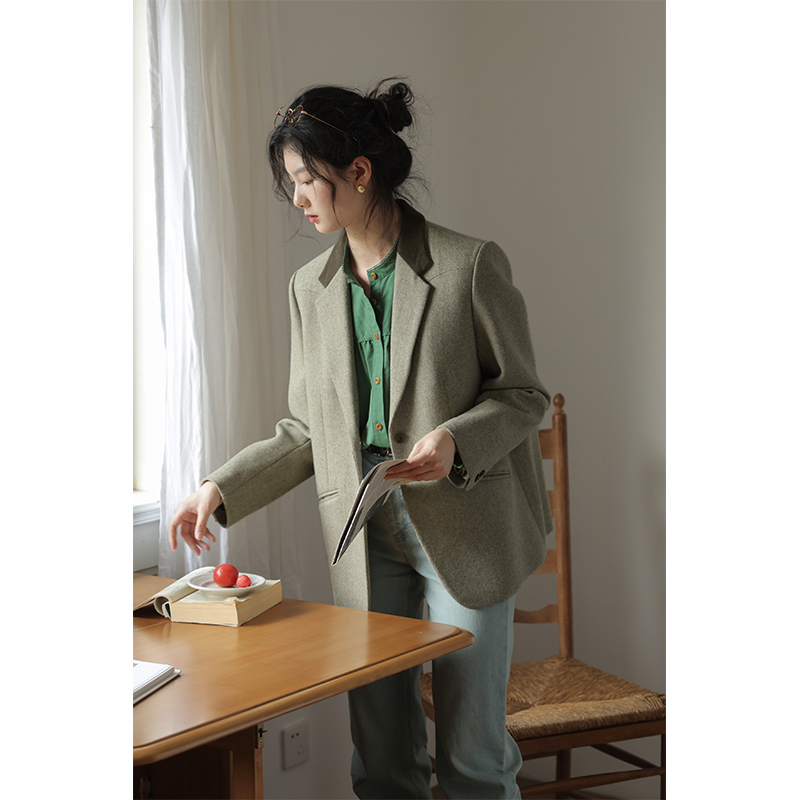 женский шерстяной пиджак solighter French retro, новинка весны 2025 года, высококачественное шерстяное пальто