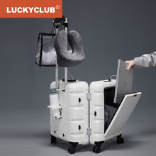 LuckyClub fingerprint luggage for women, 20 inches, 2023 new multifunctional travel lever, password, login case for men