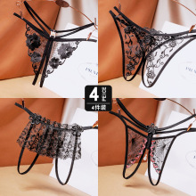 Fun underwear for women, seductive and sexy underwear, no need to take off during sexual activities, and passionate oversized transparent thong pants, CR