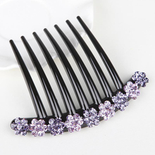 Hairpin Women's 2024 New Back Head Spoon Mom's Elegant and Magnificent Seven Teeth Inverted Comb with Diamond Nine Flower Hairpin