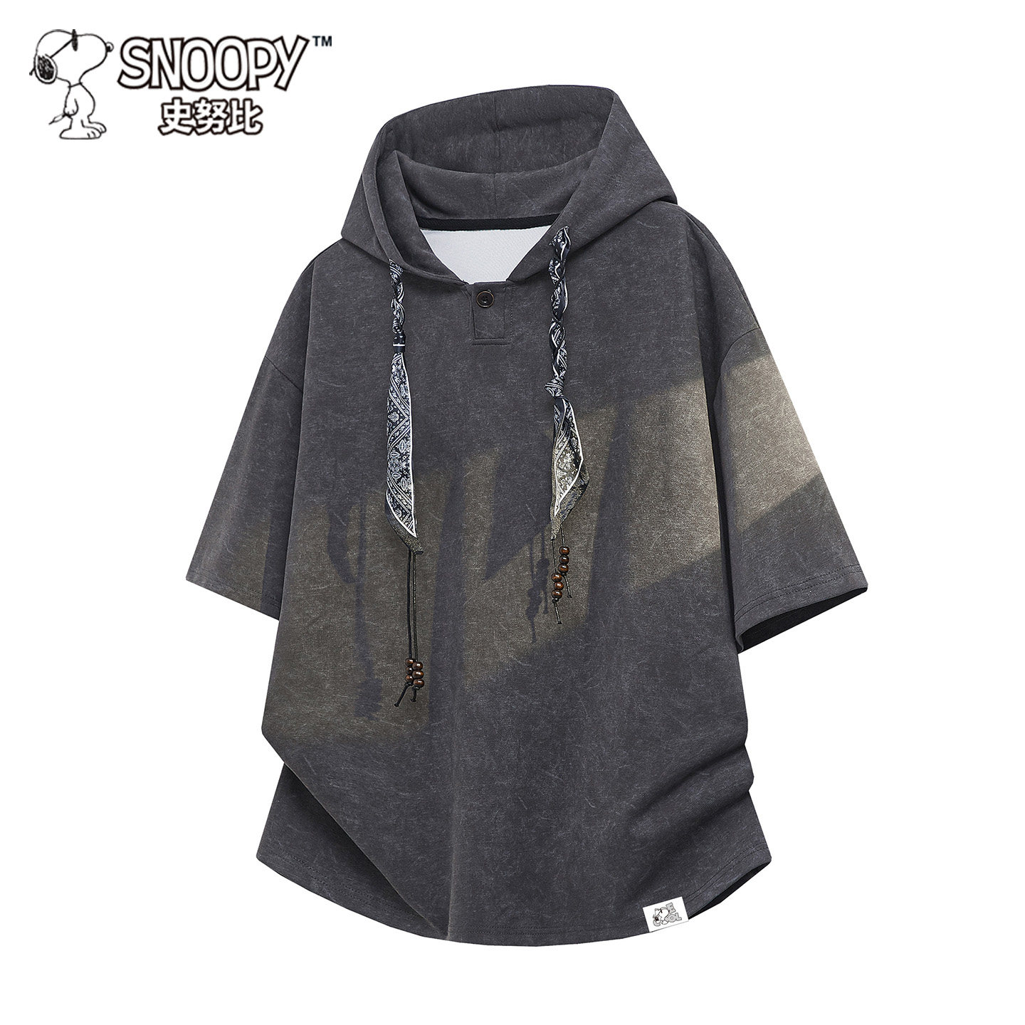 Мужской шелковый шарф с капюшоном Snoopy/Snoopy tie-dye с короткими рукавами...