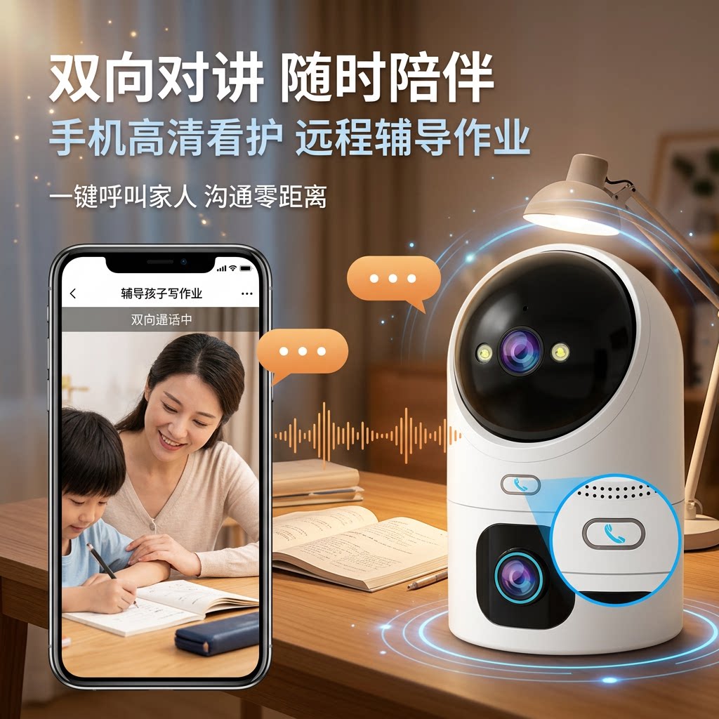 Беспроводная камера Qiao'an, удаленный монитор для мобильного телефона, домашний подключаемый модуль, интеллектуальная съемка ночного видения высокой четкости на 360 градусов