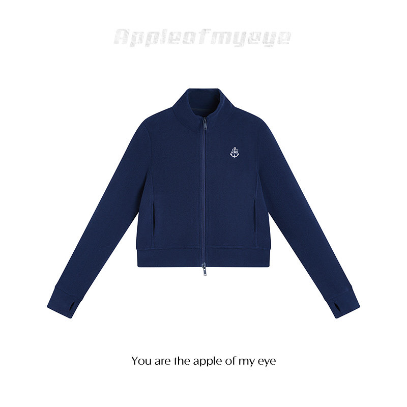 Детский флисовый костюм Appleofmyeye с вогнутым концом, новинка 2026 года, свитер с воротником-стойкой для девочек, брюки, костюм-двойка