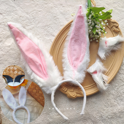 taobao agent DIY呲甜兔耳猫耳猫耳恶魔角素胚发箍手工配件满49包邮