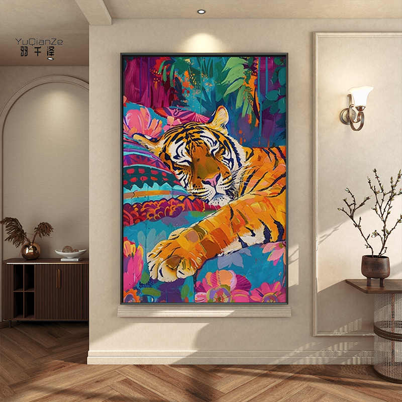 Современный ленивый тигр абстрактный современный отель высокого класса модельный номер художественная роспись крыльца декоративная роспись гостиной подвесная живопись