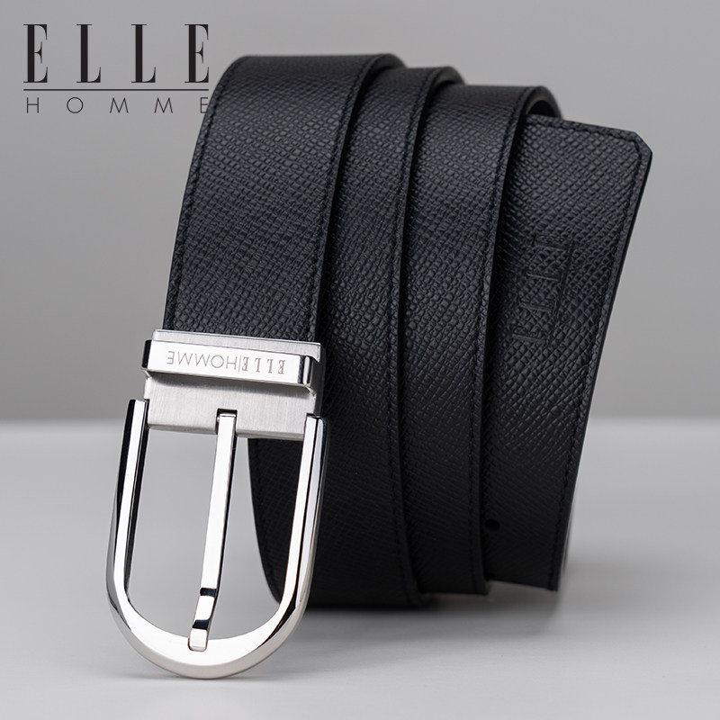 Французский ремень ELLE HOMME, мужская молодежная мода, пряжка из нержавеющей стали, повседневный деловой ремень из натуральной воловьей кожи