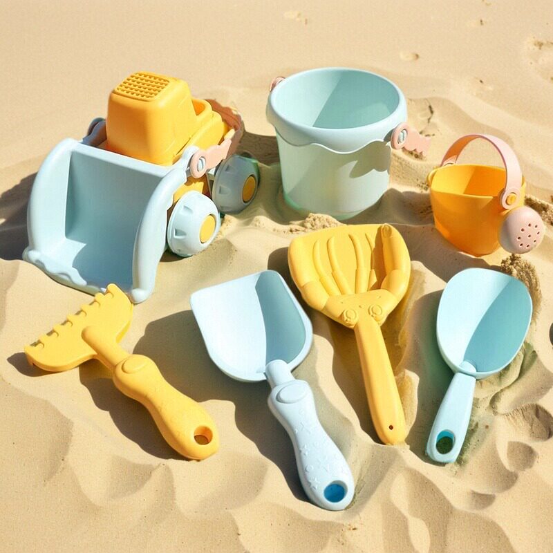 Детская пляжная игрушечная машинка, ребенок, играющий в воде, инструменты для рытья песка, ведро-лопата в виде песочных часов, набор для песка на берегу моря, песчаный пруд