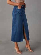 A-line cut denim half length skirt