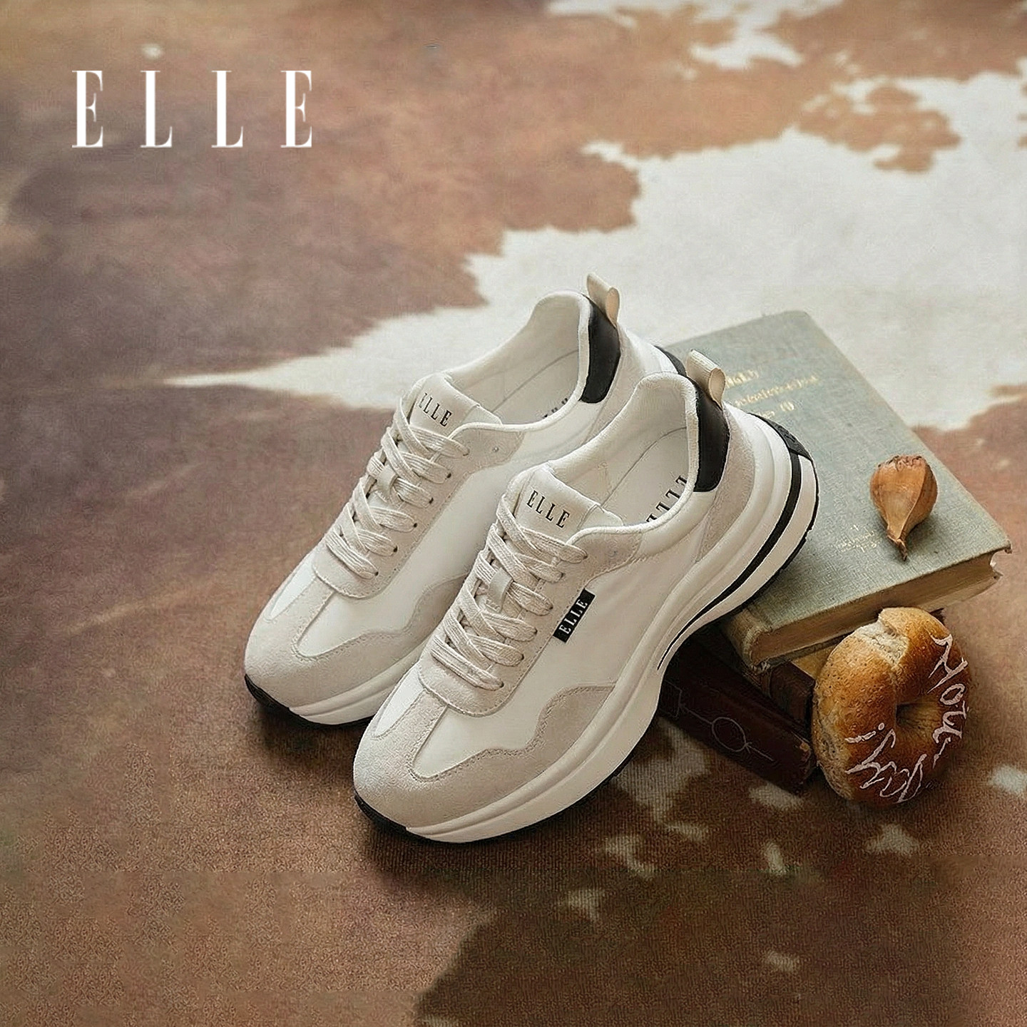 Женская обувь ELLE на толстой подошве, осень 2026, новая обувь Forrest shoes, женская спортивная обувь, немецкая обувь для тренировок, увеличенная белая обувь